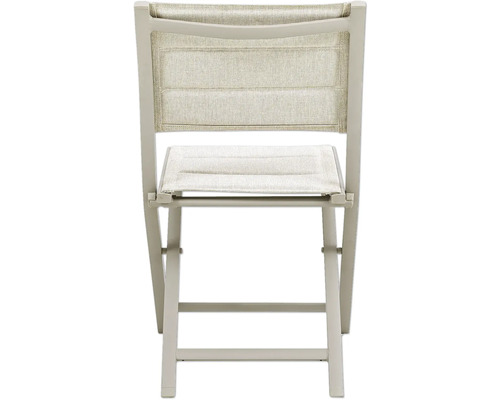 Gartenstuhl aus Textil und Metall