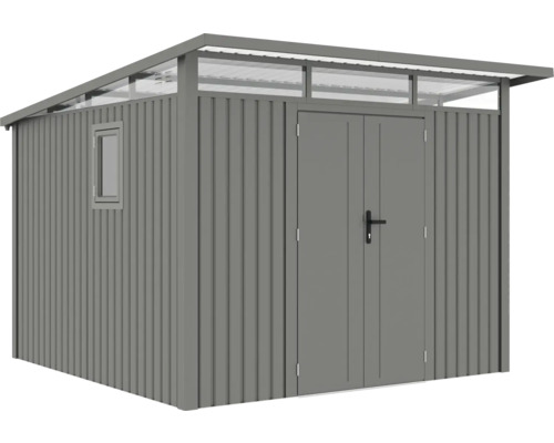 Gartenschuppen aus Metall mit Fenster und Doppeltür
