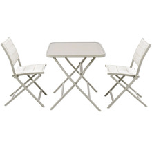 Gartentischset mit Klapptisch und zwei Klappstühlen