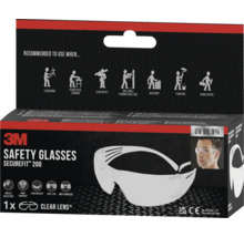 3M SecureFit 200 Schutzbrille im Karton, empfohlen für Gartenarbeit, Schleifen mit Elektrowerkzeugen, Zimmerarbeiten, Bohren mit Hammerbohren, Mauerarbeiten, Streichen und Heimwerkerarbeiten