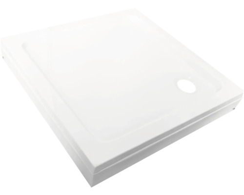 Duschwanne Sanotechnik Acrly mit Schürze 80x80x15 cm weiß inkl. Schürze, Fußgestell und Badetassensiphon Quadratische Duschwanne aus Acryl