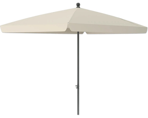 Sonnenschirm Mittelstockschirm Soluna Cannes Push Up 140 x 210 cm ecru mit UV-Schutz 80, wasserabweisende Polyesterbespannung Gartenschirm mit geradem Mast