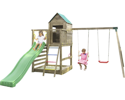 Spielturm mit Rutsche und Schaukel für Kinder
