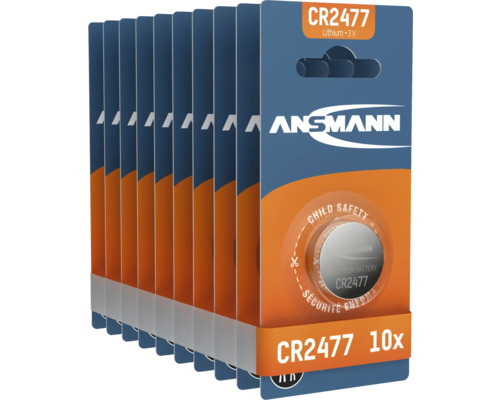 Ansmann CR2477 Lithium Knopfzellen, 3 V, 10er Pack