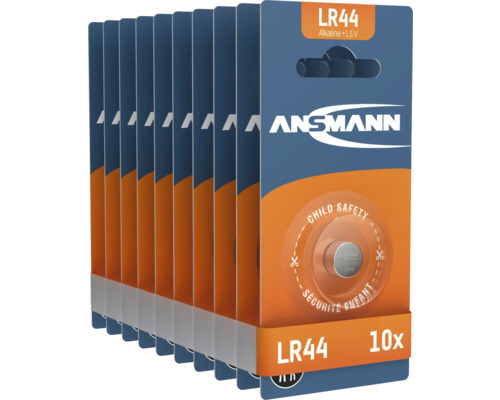 Ansmann 5015303 Alkaline Knopfzelle LR44 1,5 V 10 Stück Ansmann LR44 Alkaline Batterien, 10er Pack