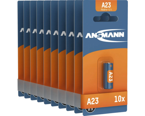 Zehn Ansmann A23 Alkaline Batterien mit 12 Volt