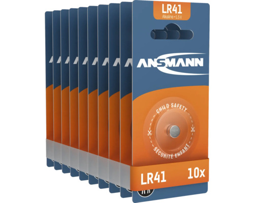 Ansmann LR41 Knopfzellen, 1,5 Volt, 10er Pack