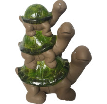 Dekorative Gartenfigur: Drei übereinander gestapelte Schildkröten