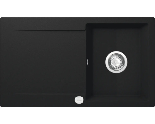 Spüle Centa Misam 45 500x860 mm onyx Spüle aus Verbundmaterial mit Abtropffläche und Ablaufgarnitur