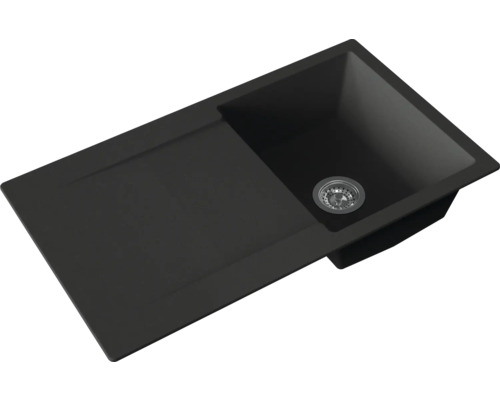 Spüle mit Abtropffläche und Siebkorb