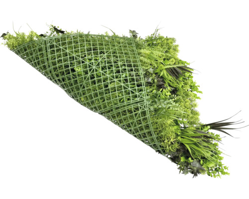 Künstliche Pflanzenmatte mit verschiedenen Gräsern und Blättern