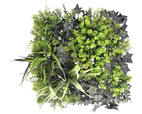 Quadratisches Paneel mit verschiedenen künstlichen Grünpflanzen