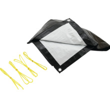 Abdeckplane mit Ösen und Befestigungsseilen