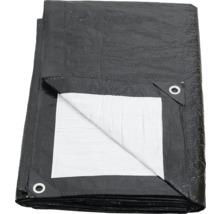 Schwarze Abdeckplane mit Ösen an den Ecken