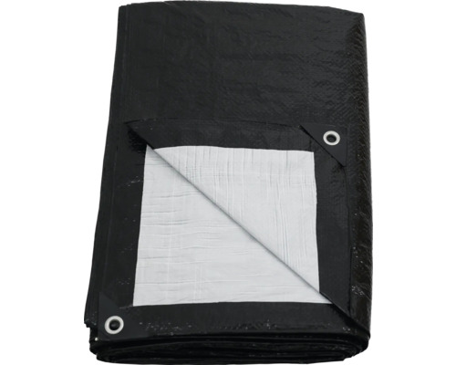 Schwarze Schutzplane mit Ösen