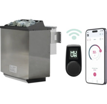 Saunaofen mit Steinen, Steuerung und Smartphone-App