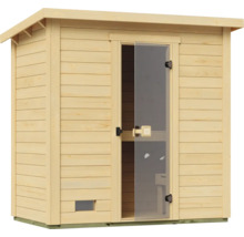 Holzsauna mit Glastür für den Außenbereich