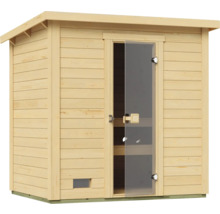 Holzsauna mit Glastür für den Garten