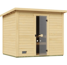 Holzsauna mit Glastür für den Außenbereich