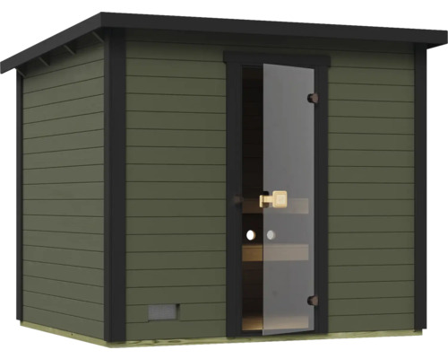 Saunahaus mit Glastür