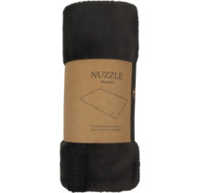 Gerollte Hunde Kuscheldecke aus Plüsch und Fleece