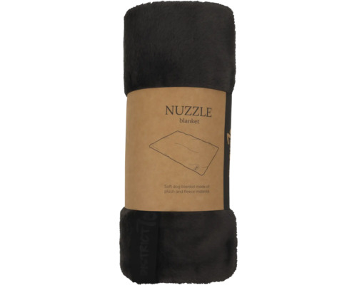 Gerollte Hunde Kuscheldecke aus Plüsch und Fleece