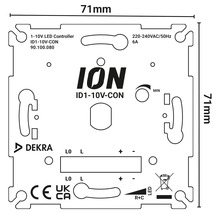 1-10V LED Controller Bauzeichnung mit den Maßen 71mm