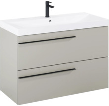 Waschtischunterschrank mit zwei Schubladen und Aufsatzwaschbecken