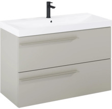 Waschtischunterschrank mit zwei Schubladen und Aufsatzwaschbecken