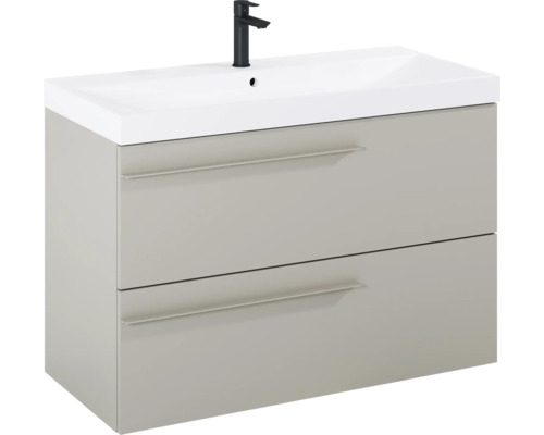 Waschtischunterschrank mit zwei Schubladen und Aufsatzwaschbecken