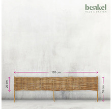 Weidenzaun, 120 cm breit und 35 cm hoch, zur Verwendung im Garten