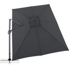 Grauer quadratischer Ampelschirm mit Standfuß