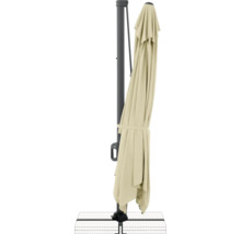 Geschlossener Ampelschirm mit Ständer für den Außenbereich