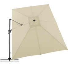 Quadratischer Ampelschirm mit Mast und Fußkreuz