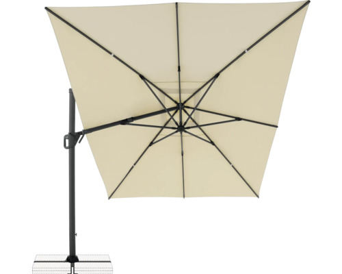 Schirm mit Ständer für den Außenbereich