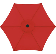 Draufsicht eines roten Sonnenschirms