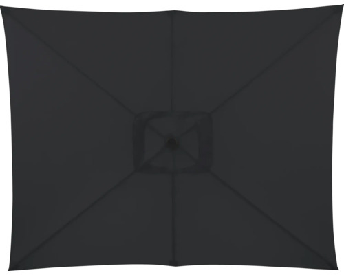 Ansicht von oben eines quadratischen Sonnenschirms