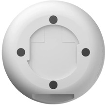 Unterseite einer runden Überwachungskamera mit Montagevorrichtung