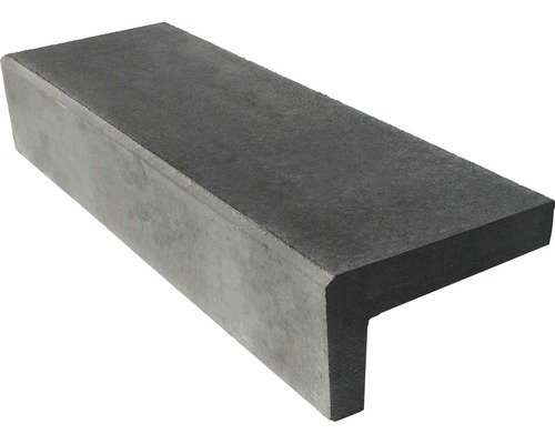 Beton Winkelstufe grau 130 cm x 18 cm x 32 cm