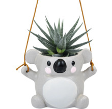 Hängepflanzgefäß in Form eines Koalas mit Sukkulente