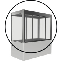 Duschkabine mit Aluminiumrahmen und transparenten Kunststoffplatten