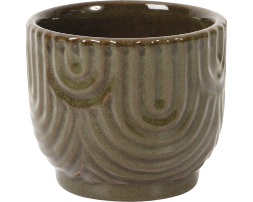 Dekorativer Blumentopf aus Keramik mit gerilltem Muster