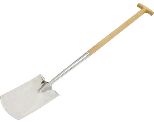 Rhizo-Spaten mit Holzstiel und Blatt