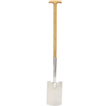 Spaten mit Holzgriff und Stahlblatt