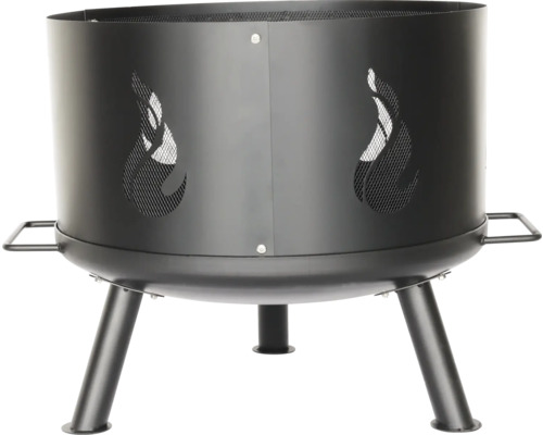 Feuerstelle aus Metall mit Flammenmuster