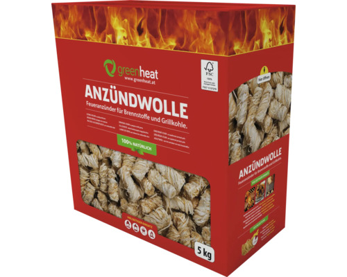 Anzündwolle im Karton, geeignet für Brennstoffe und Grillkohle