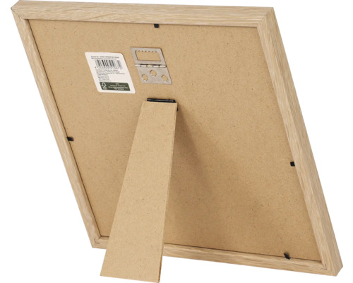 Rückseite eines Holzbilderrahmens mit Aufsteller