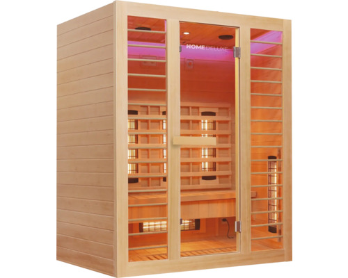 Infrarotsauna aus Holz mit Glastür