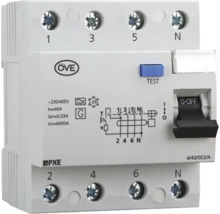 Fehlerstromschutzschalter mit Testtaste und Schalter