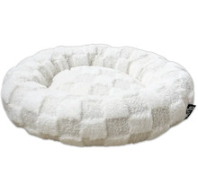 Weiches, rundes Hundebett mit Plüschbezug